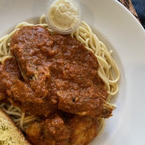 Pastas - Espaguettis con langostinos.