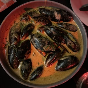 Mejillones a la crema de Azafrán