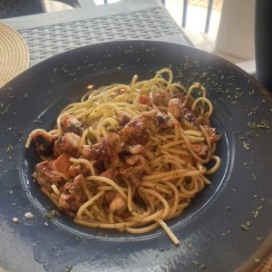 Spaghetti con pulpo