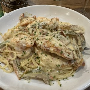 Chicken & Shrimp Carbonara