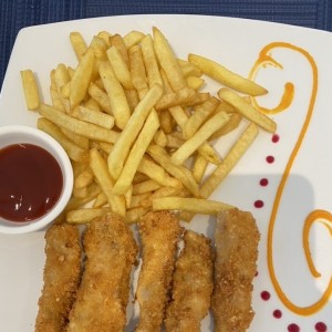 Deditos de pescado con papas