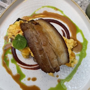 Pork belly toast