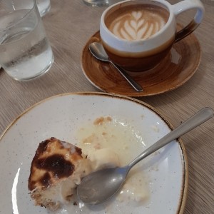 Tarta de queso y capuchino 