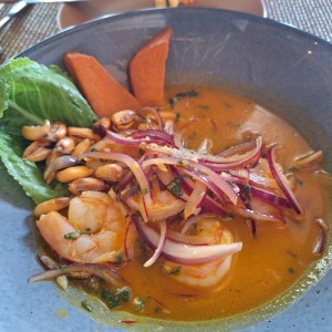 ceviche langostino a la piedra