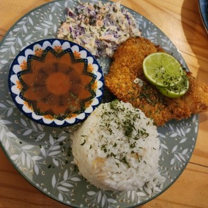 Filete crunchy en salsa de maracuya