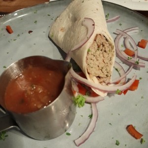 LAMRO'S BEEF KEBAB WITH LAVASH AND SOUCE