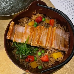 Arroz peruano con pork belly 