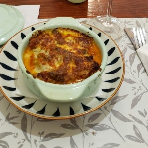 lasagna de chorizo y hongos