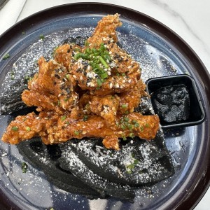 BLACK SESAME WAFFLE & SPICY HONEY BUTTER CHICKEN