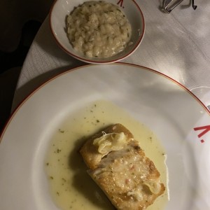 Pesca del dia acompañado con rissotto