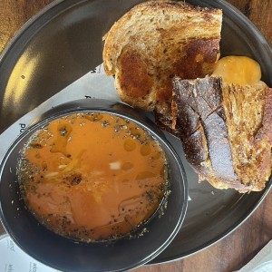 Tomato soup with Grilled Cheese