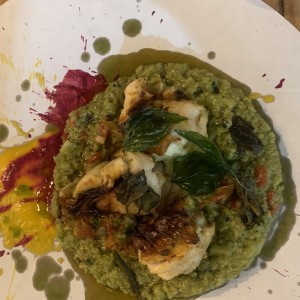 Mero con risotto de quinoa