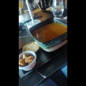 Zucca e Formaggio (Crema de calabazas con mezcla de queso crema)