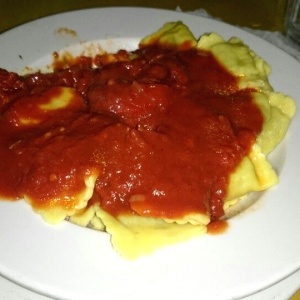 Ravioli in red sauce