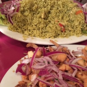 Arroz verde con pollo