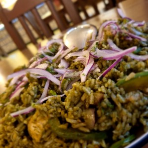 Arroz verde con Pollo