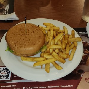 Hamburguesa con queso y tocino