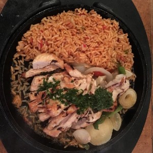 fajitas de pollo con arroz