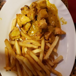 Pollo con salsa honey mustard