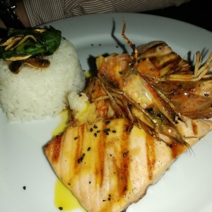 salmon y arroz gohan