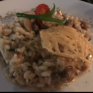 Risotto de poulet et champignons portobello et asperges