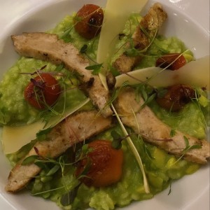 rissoto de aguacate con pollo