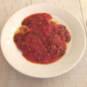 Raviolli relleno de espinaca y Ricotta 