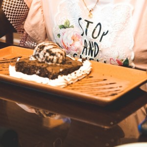 Brownie con helado