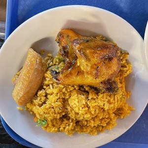 Arroz con pollo y pollo