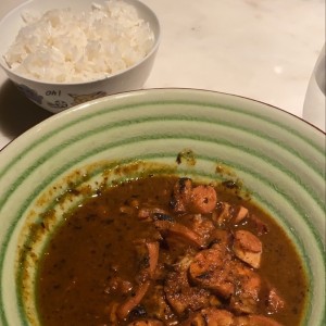 Pulpo al Coco y Arroz