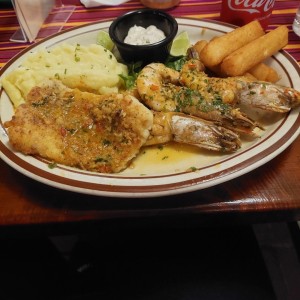 corvina con camarones