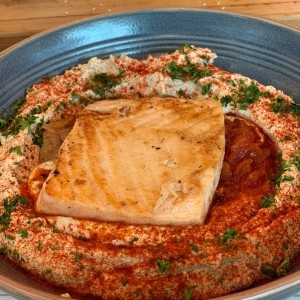 hummus con salmon