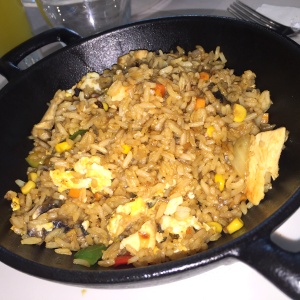 Arroz oriental con pollo