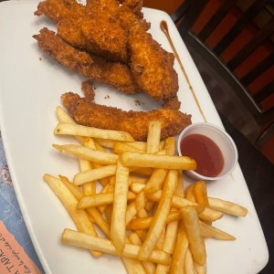 Chicken fingers con papas