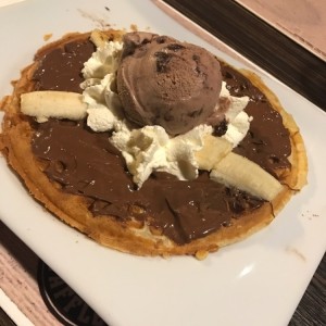 Waffle NUTELLA y Banano