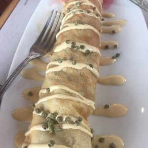 Crepes de Filete a la mostaza y pimienta verde