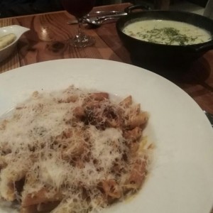 pasta y chupe de gallina