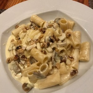 Pastas - Rigatoni con queso brie y nueces 