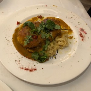 Cobia rellena de mariscos