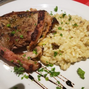 Filet mignon con risotto