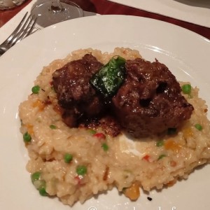 Risotto de vegetales y Brasato de cola de Vaca ?