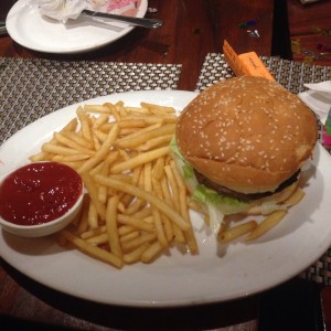 Hamburguesa Diablicos con tocino y queso americano