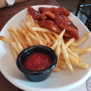 Tenders de pollo en salsa bbq