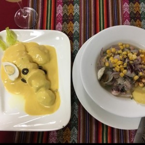 papas y ceviche