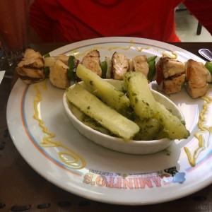 Pollo en pincho. 