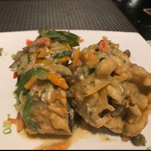 Hongos Portobello Tempura modificado a Vegano