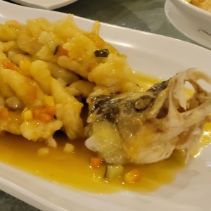 pescado de uvas salsa naranja 