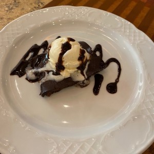 brownie con helado