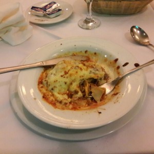 Lasagna alla Rino gratinada