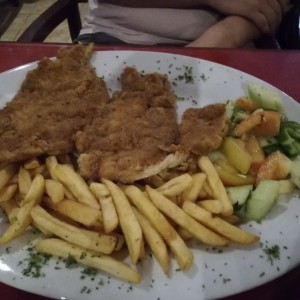 Pollo a la Milanesa con papas